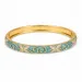 waterproof bloem lichtblauwe bangle in verguld staal - OCEANA