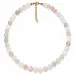 witte mosagaat ketting in verguld staal - AURA