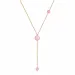 roze kwarts Y-ketting in verguld staal - AURA