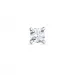 1 x 0,15 ct briljant solitaire oorbel in 14 karaat witgoud met diamant 