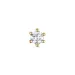 1 x 0,10 ct diamant solitaire oorbel in 14 karaat goud met diamant 