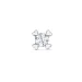 1 x 0,03 ct solitaire oorbel in 14 karaat witgoud met diamant 