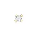 1 x 0,06 ct diamant solitaire oorbel in 14 karaat goud met diamant 