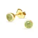 5 mm prehnite oorsteker in verguld zilver