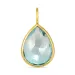 druppel blauwe kristal hanger in verguld sterlingzilver