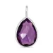 druppel paarse amethist hanger in zilver