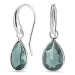 druppel aqua kristal oorbellen in zilver