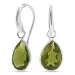 druppel leger groen kristal oorbellen in zilver - Loom Stones