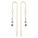 lange paarse ketting oorbellen in verguld zilver - Loom Stones