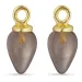 rookkleurige kwarts hangers voor oorbellen in verguld zilver - Mix & Match