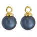 8 mm donkerblauw kristal hangers voor oorbellen in verguld zilver - Mix & Match