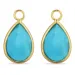 druppel synthetisch turkoois hangers voor oorbellen in verguld zilver - Mix & Match