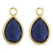 druppel synthetisch blauwe saffier hangers voor oorbellen in verguld zilver - Mix & Match