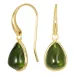 druppel leger groen kristal oorbellen in verguld zilver - Loom Stones