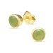 6,5 mm prehnite oorsteker in verguld zilver