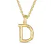 letter d hanger met ketting in verguld sterlingzilver