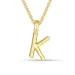 letter k hanger met ketting in verguld sterlingzilver