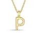 letter p hanger met ketting in verguld sterlingzilver