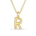 letter r hanger met ketting in verguld sterlingzilver