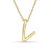 letter v hanger met ketting in verguld sterlingzilver