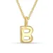 letter b hanger met ketting in verguld sterlingzilver