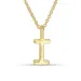 letter i hanger met ketting in verguld sterlingzilver