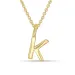 letter k hanger met ketting in verguld sterlingzilver