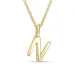letter n hanger met ketting in verguld sterlingzilver