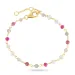 pink armband in verguld sterlingzilver - Loom Stones
