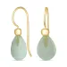 prehnite oorbellen in verguld zilver