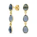 donkerblauw kristal oorbellen in verguld zilver - Loom Stones