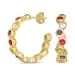 multikleurige steen halfcreool in verguld sterlingzilver - Bubbly Twist