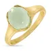 lichtgroene kristal ring in verguld sterlingzilver - Loom Stones