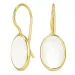 ovaal maansteen oorbellen in verguld zilver - Loom Stones