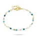 blauwe armband in verguld sterlingzilver - Loom Stones