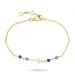 blauwe armband in verguld sterlingzilver - Loom Stones