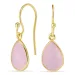 druppel pink kristal oorbellen in verguld zilver - Loom Stones