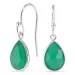 druppel groen onyx oorbellen in zilver