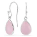 druppel pink kristal oorbellen in zilver