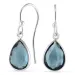 druppel donkerblauw kristal oorbellen in zilver - Loom Stones