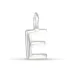 letter e hanger in zilver