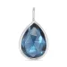 druppel donkerblauw kristal hanger in zilver