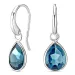donkerblauw kristal oorbellen in zilver - Loom Stones