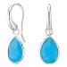 blauwe calcedon oorbellen in zilver - Loom Stones
