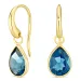 donkerblauw kristal oorbellen in verguld zilver - Loom Stones