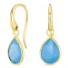 blauwe calcedon oorbellen in verguld zilver - Loom Stones
