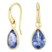 paarse kristal oorbellen in verguld zilver - Loom Stones