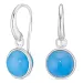 blauwe calcedon oorbellen in zilver