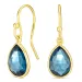 donkerblauw kristal oorbellen in verguld zilver - Loom Stones