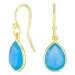 blauwe calcedon oorbellen in verguld zilver - Loom Stones